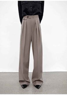 Wool Blend High - Waisted Slimming Suit Pants for Women - variant_title