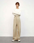 Wool Blend High - Waisted Slimming Suit Pants for Women - variant_title