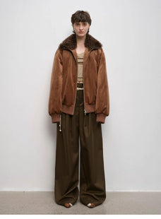 "Workplace Ladies" Fashionable drapey single pleat skinny wide - leg mid - low waist casual pants for women - variant_title