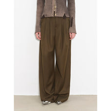 "Workplace Ladies" Fashionable drapey single pleat skinny wide - leg mid - low waist casual pants for women - variant_title