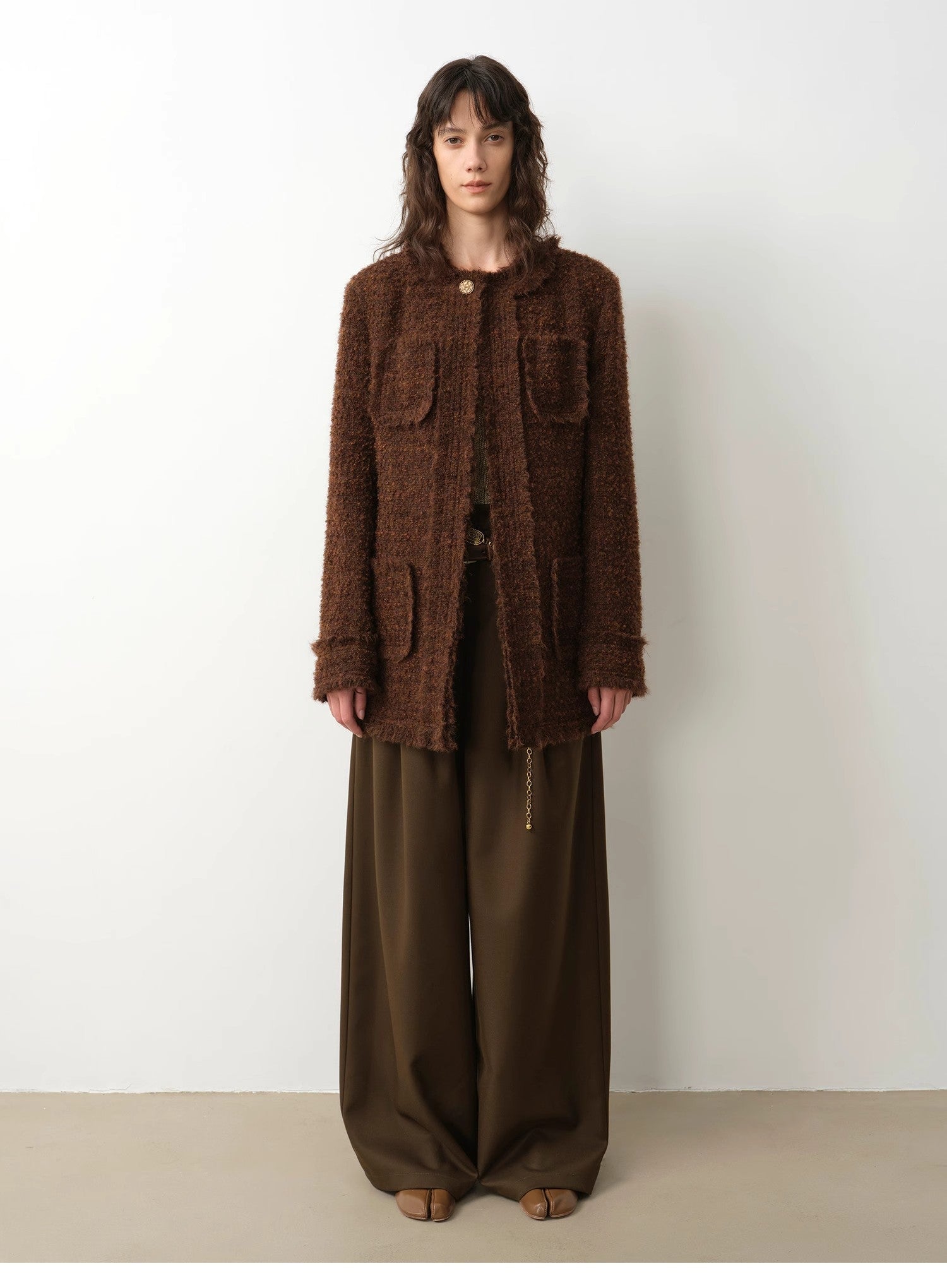 "Workplace Ladies" Fashionable drapey single pleat skinny wide - leg mid - low waist casual pants for women - variant_title