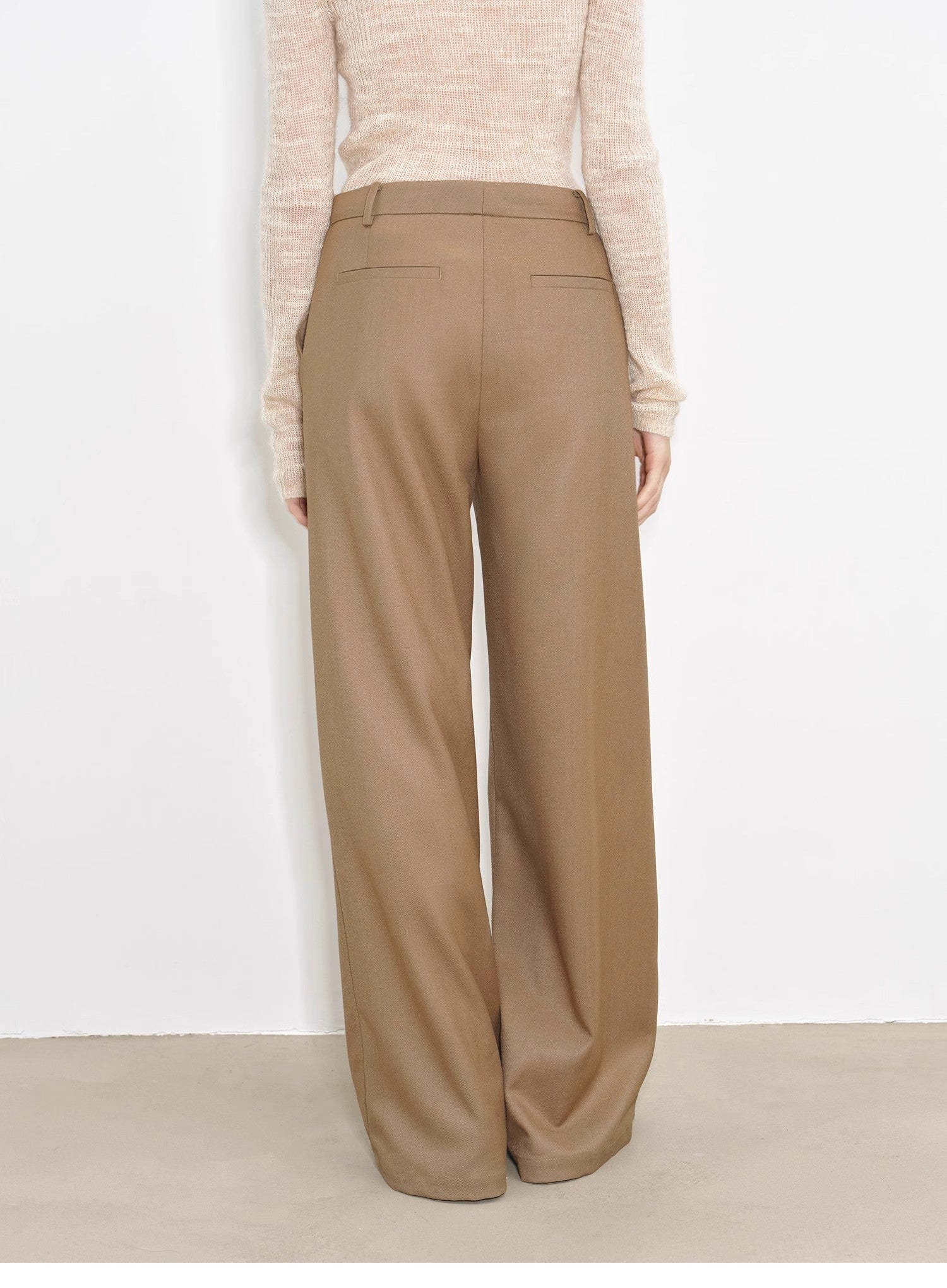 "Workplace Ladies" Fashionable drapey single pleat skinny wide - leg mid - low waist casual pants for women - variant_title