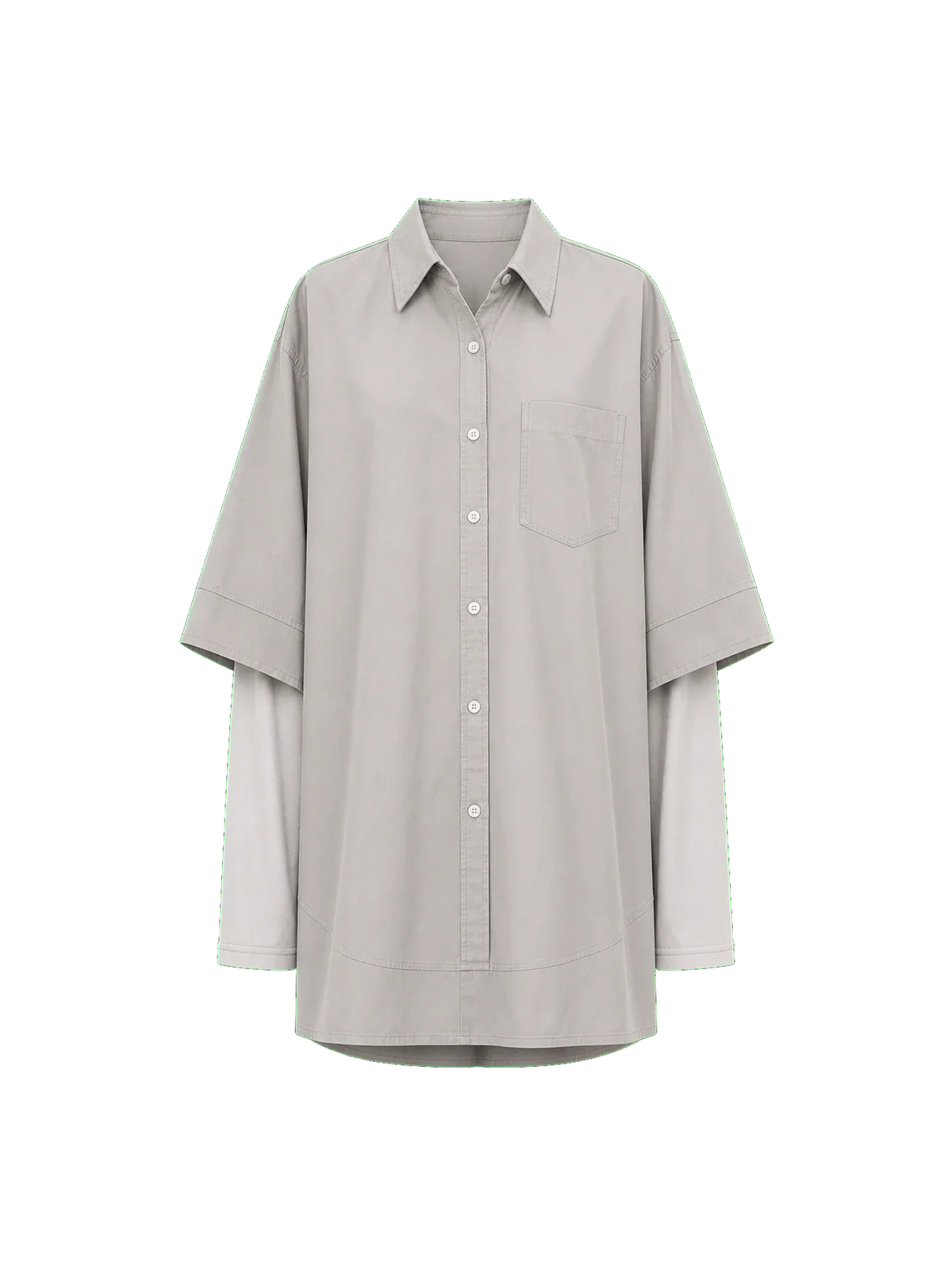 Khaki paneled pullover shirt transparent product image