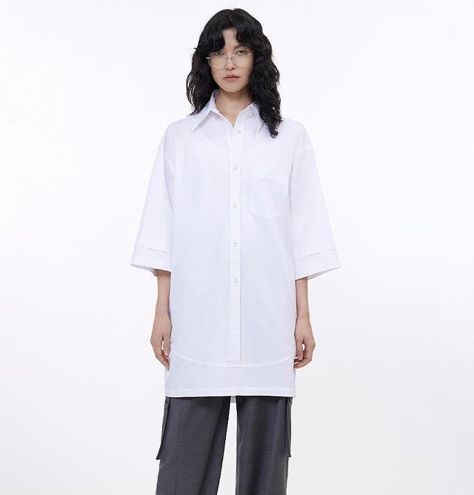 Workplace Siren Style College Style Silhouette Splicing Fashion Design Pullover Shirt - variant_title