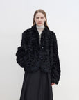 "Yorta" imported Tuscan curly wool upper arc collar sheepskin coat - variant_title