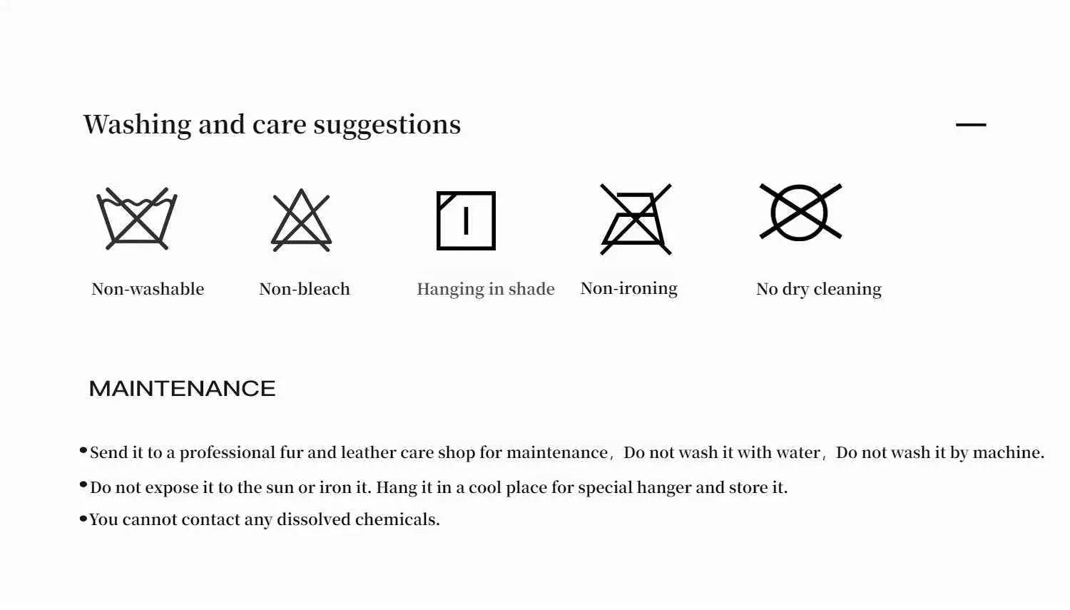 Yukino Dream fox fur coat washing and care instructions